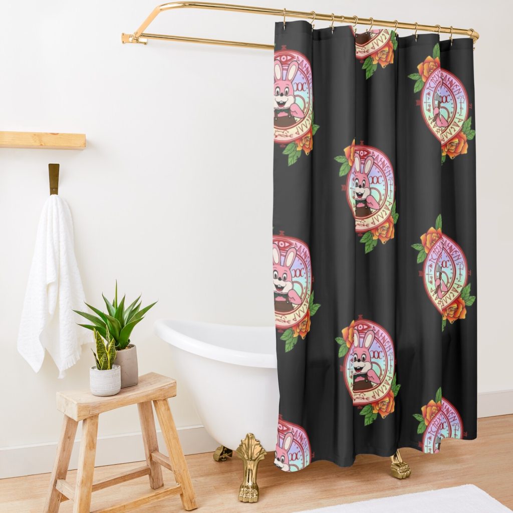 Robbie The Rabbit - Silent Hill 3 (Pastel Rainbow Version) Shower Curtain Official Silent Hill Merch