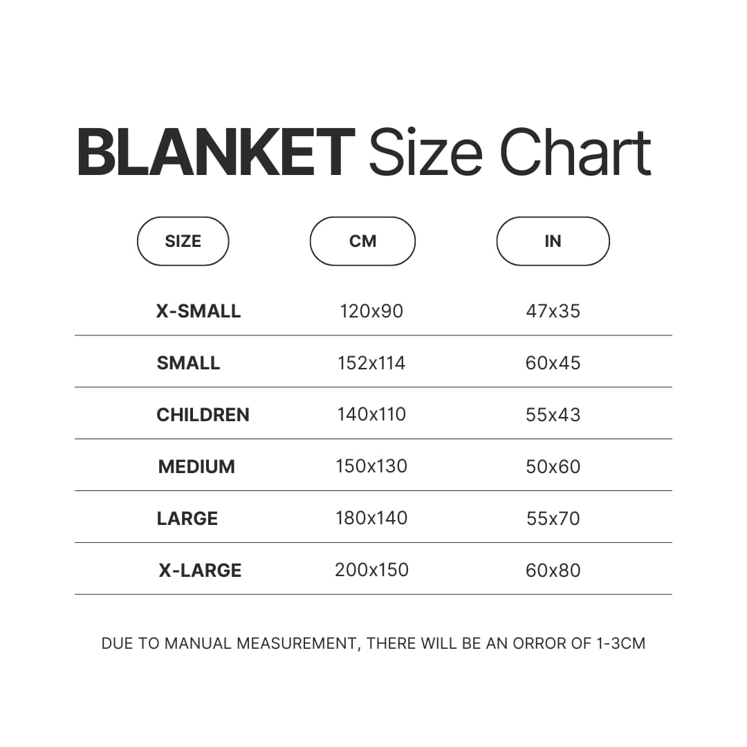 Blanket Size Chart - Silent Hill Merch