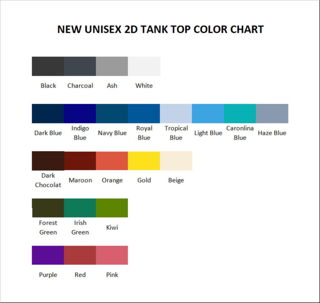 tank top color chart - Silent Hill Merch